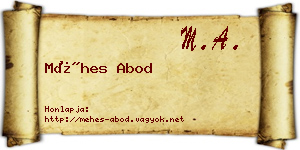Méhes Abod névjegykártya